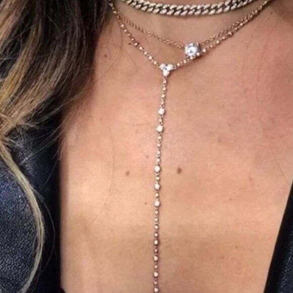 Authentic SHAY infinity lariat Y-drop necklace as seen on Hailey Bieber - Picture 7 of 10
